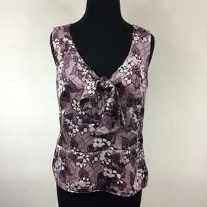 💖 Purple Floral Sleeveless Top
